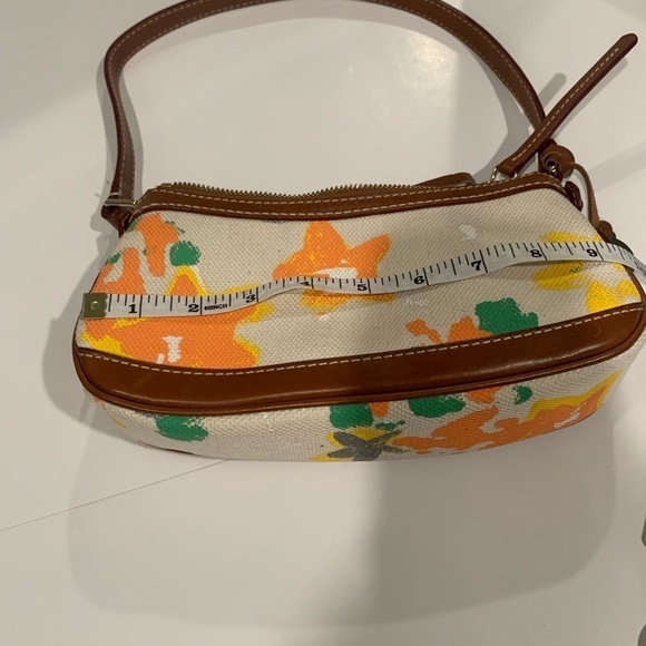 Dooney & Burke Splatter Canvas and Leather Hand Bag - Picture 10 of 12